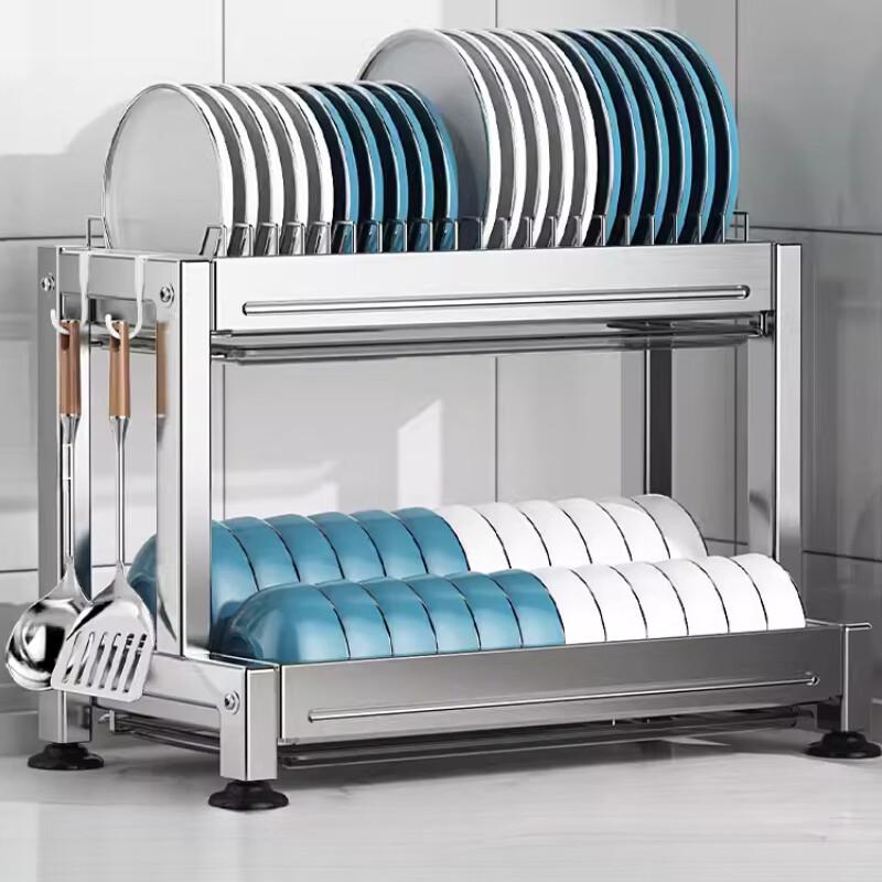 304 Stainless Steel Double-Layer Kitchen Dish Rack