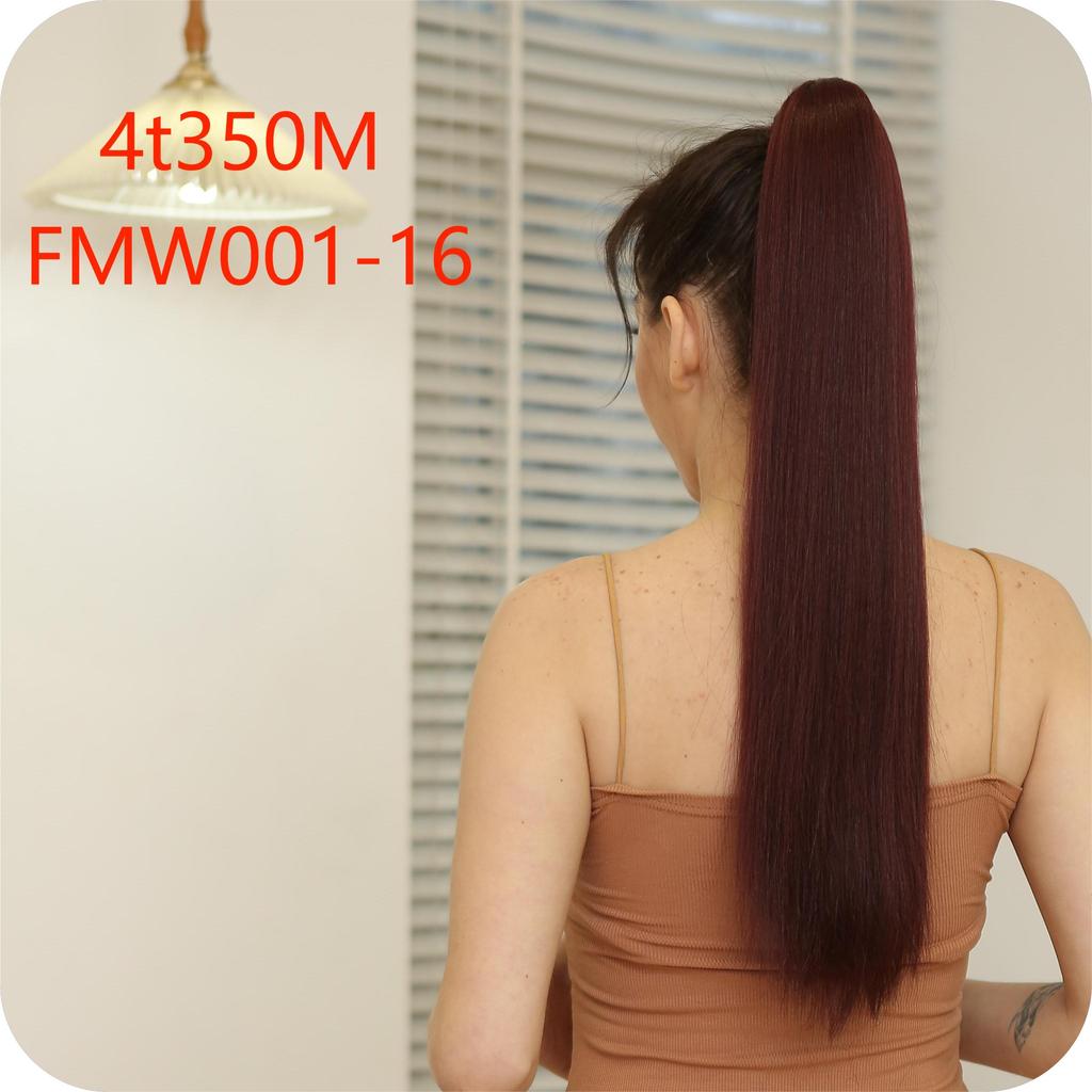 EASIHAIR Long Straight Wrap Around Clip In Ponytail Hair Extension Synthetic Pony Tail Fake Hair Brown Blonde False Afro Hairpieces Wig