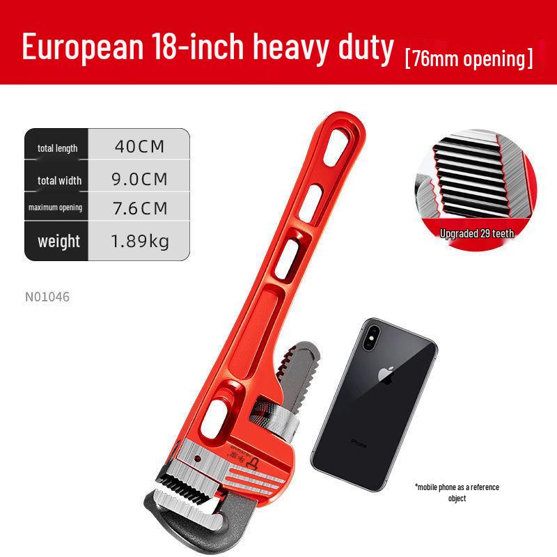 German Style Heavy Duty Pipe Wrench and Universal Water Pump Pliers – Large Opening, High Hardness for Plumbing Installation