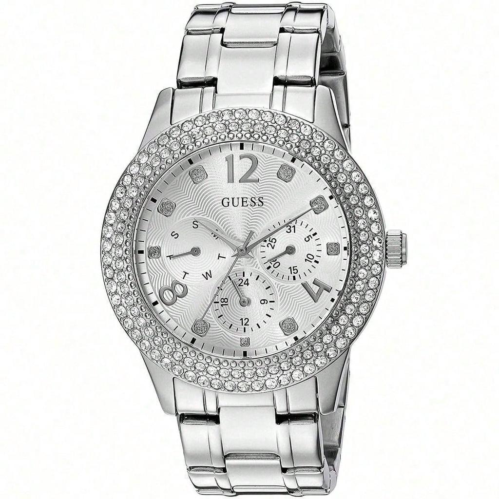 Guess Bedazzle Stylish Women's Stainless Steel Quartz Watch Round Dial for Women W1097L1