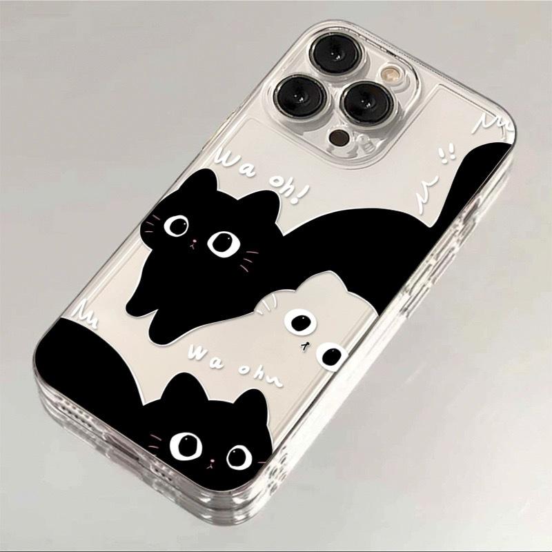 

Креативные черно-белые коты Подходящий для iPhone 13 Защитный чехол Полностью закрывающий Противоударный Apple 13 Promax Чехол для мобильного телефона Apple xsmax