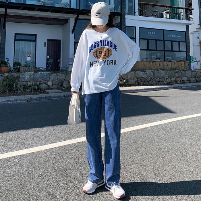 

Осенние и зимние брюки-сигареты, прямые джинсы для женщин, новая узкая версия, маленькие облегающие повседневные брюки для женщин XXL