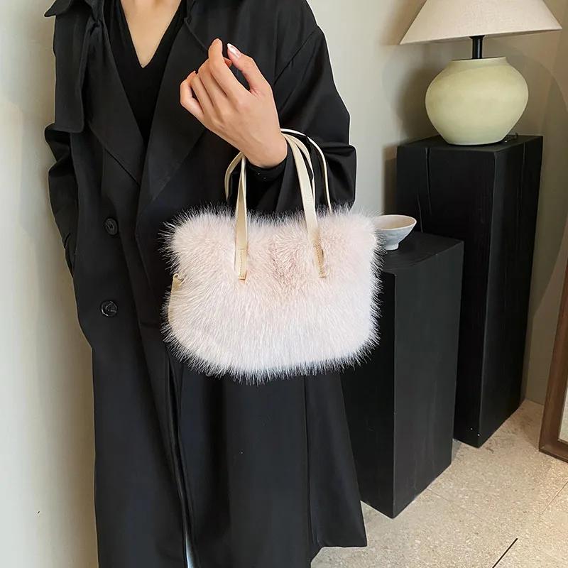 

Сумка через плечо из искусственного меха для женщин, зимние сумки, повседневная флисовая сумка на молнии, квадратная уличная сумка-мессенджер, модная новинка