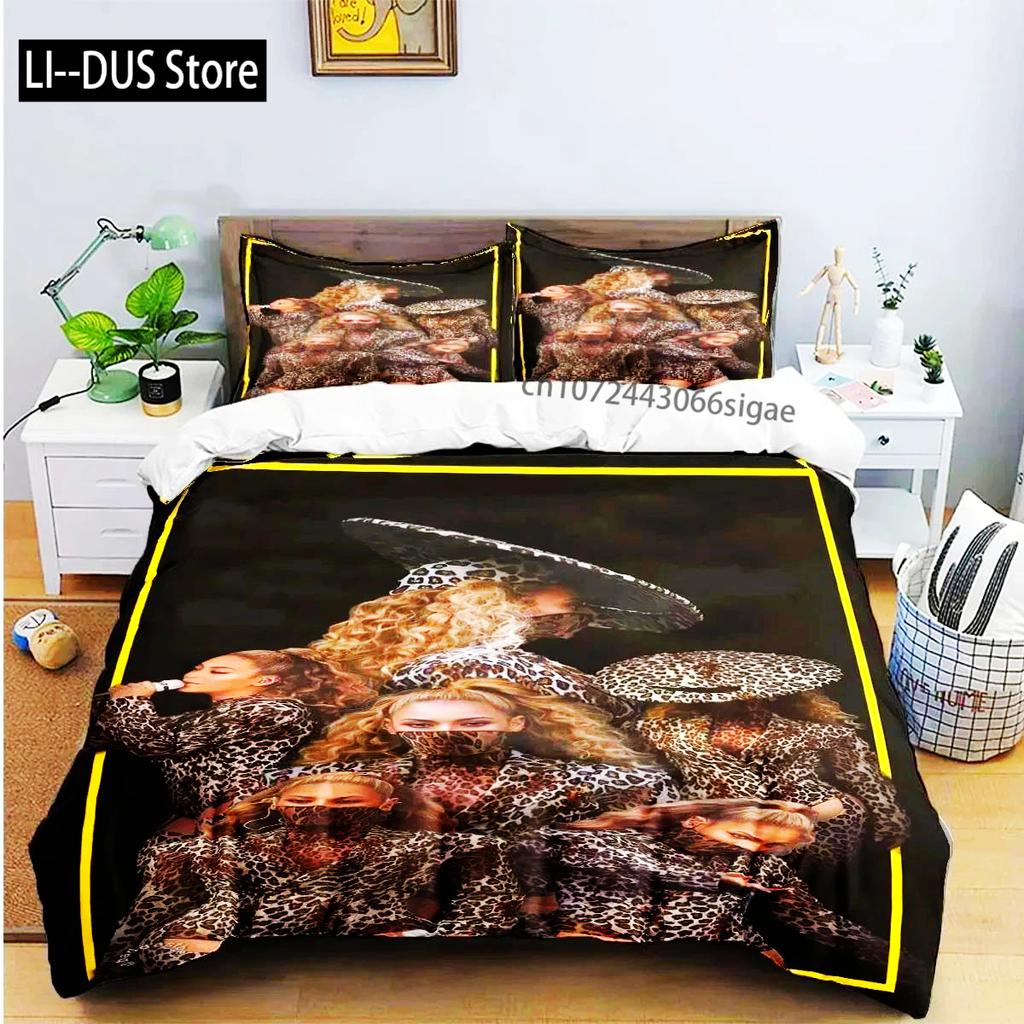 Pop Female Singer B-Beyonce Bedding Set Boys Girls Twin Queen King Size Duvet Cover Pillowcase Bed Boys Adult Home Textileextile