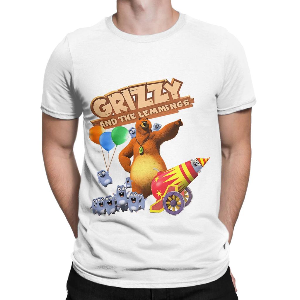 Grizzy und die Lemminge Grizzy und die Lemminge Cartoon Lustig 100% Baumwolle T-Shirt Grizzy und die Lemminge Oberteile T-Shirts Für Unisex