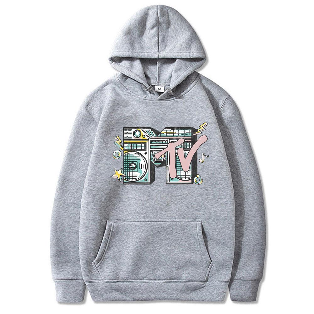 Limited MTV Music Television I Want My Boombox Graphic Hoodie Men Women Casual Vintage Oversized Pullover Men's Cotton Hoodies