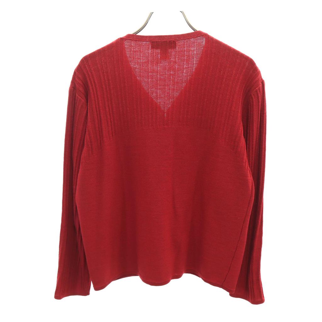 VALENTINO made in Italy Long sleeve V neck knit cardigan 44 Red Women Used