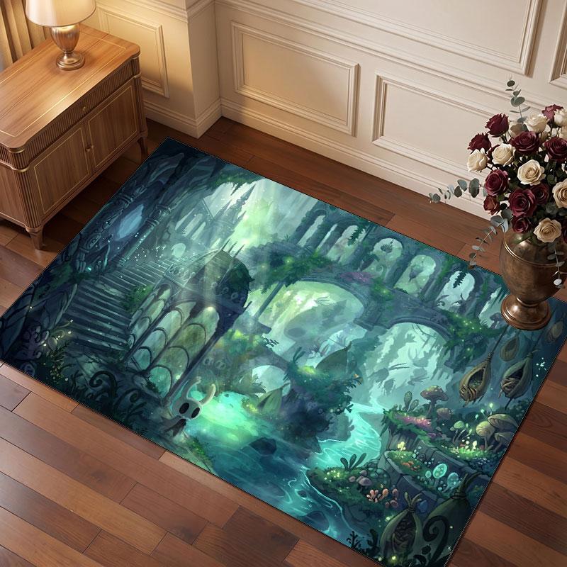 Hollow Knight Teppich Weich Dick Rutschfest Boden Teppich für Schlafzimmer Wohnzimmer Heimdekoration