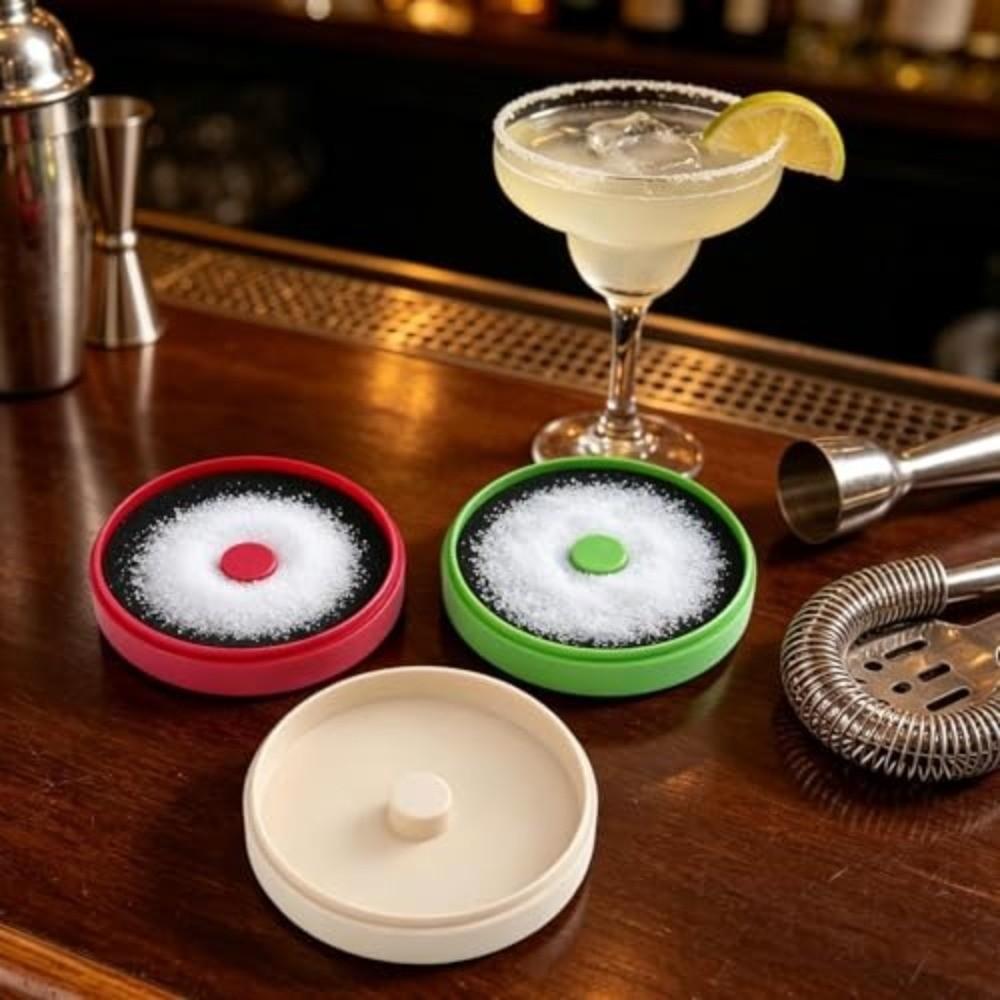 3-Tier Margarita Salt Rim Set Stackable Design With 2 Sponges Bar Rimmer Tray Easy-Clean Food Safe Cocktail Glass Rimmer