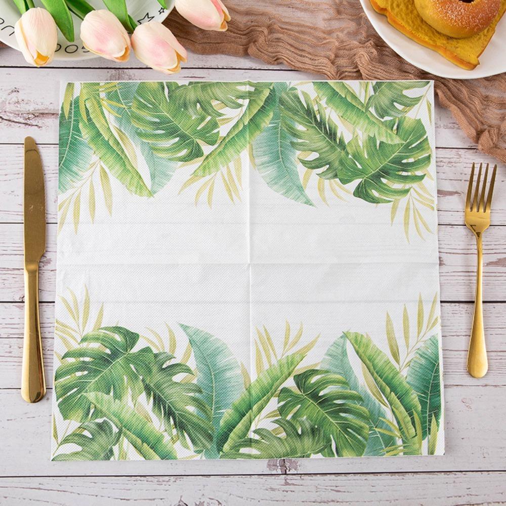 40PCS Double Layer Flower Printed Paper Napkin Thickened Tissue Paper Towels  Wedding