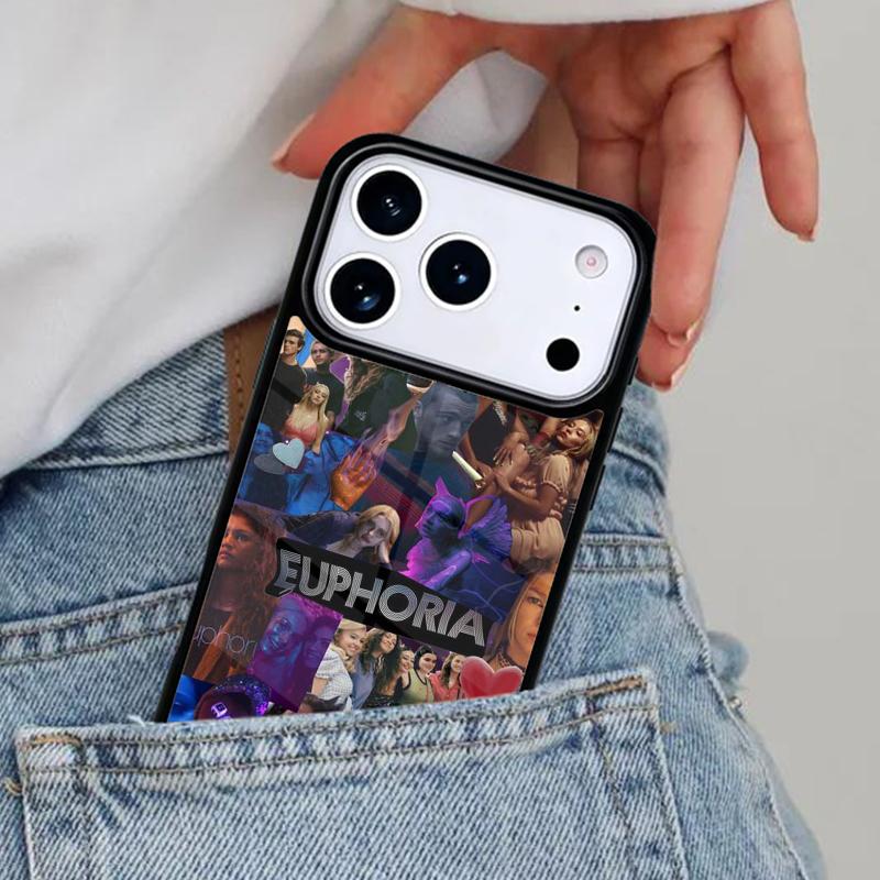 American TV Series Euphoria Luxury Phone Case for iPhone 16e 15 14 13 12 17 Pro Max Plus Air 17pro Cover Coque