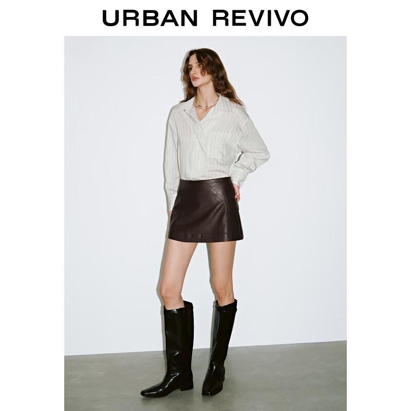 UR Autumn 2025 Women s Striped Loose-Fit Long Sleeve Shirt M