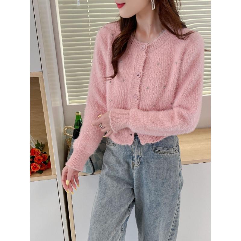

Тяжелая промышленность гвозди дрель круглый вырез свитер с длинными рукавами куртка женский осень и зима новый темперамент знаменитости высококлассный свободный вязаный кардиган one size fits all розовый