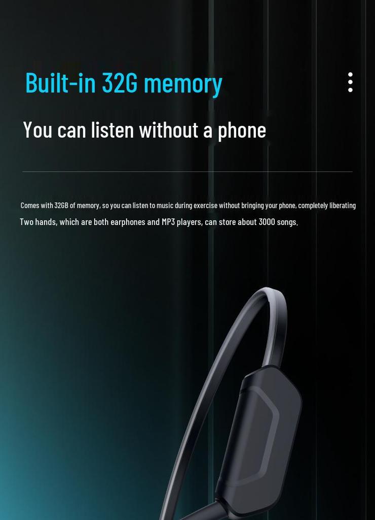 X15 Waterproof IPX8 Wireless Sports Earphones: Black Bone Conduction Bluetooth with Night Running Lights
