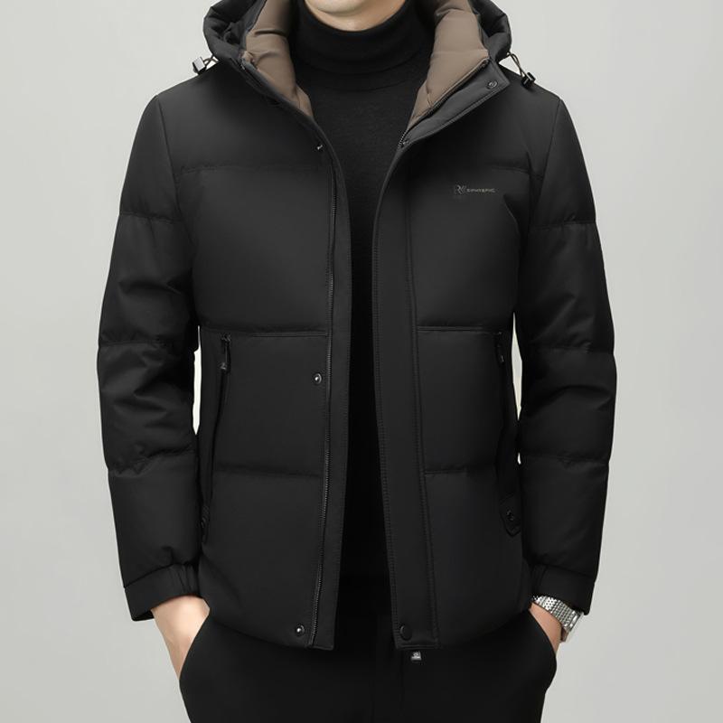 

Новая зимняя мужская утолщенная теплая белая куртка-пуховик в корейском стиле, модная повседневная мужская куртка-пуховик с капюшоном 4XL