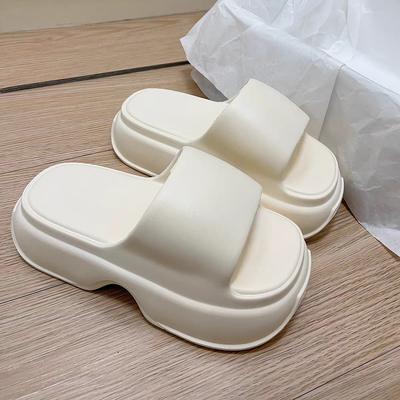 Stepping On Shit Feels Fashionable Thick-soled Eva Slippers Women's Summer Wear High-heeled Sandals Women's Beach Shoes Heightening Sandals Non-slip