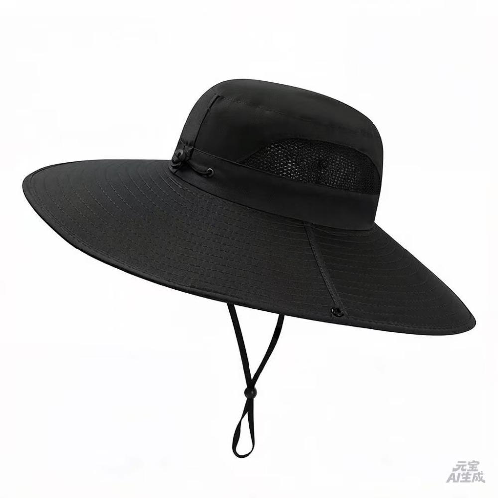 UV Protection Solar Fan Bucket Hat, Outdoor Fishing Sun Protection Cooling Fisherman Cap