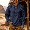 Men's Retro Casual Shirt with, Breathable and for