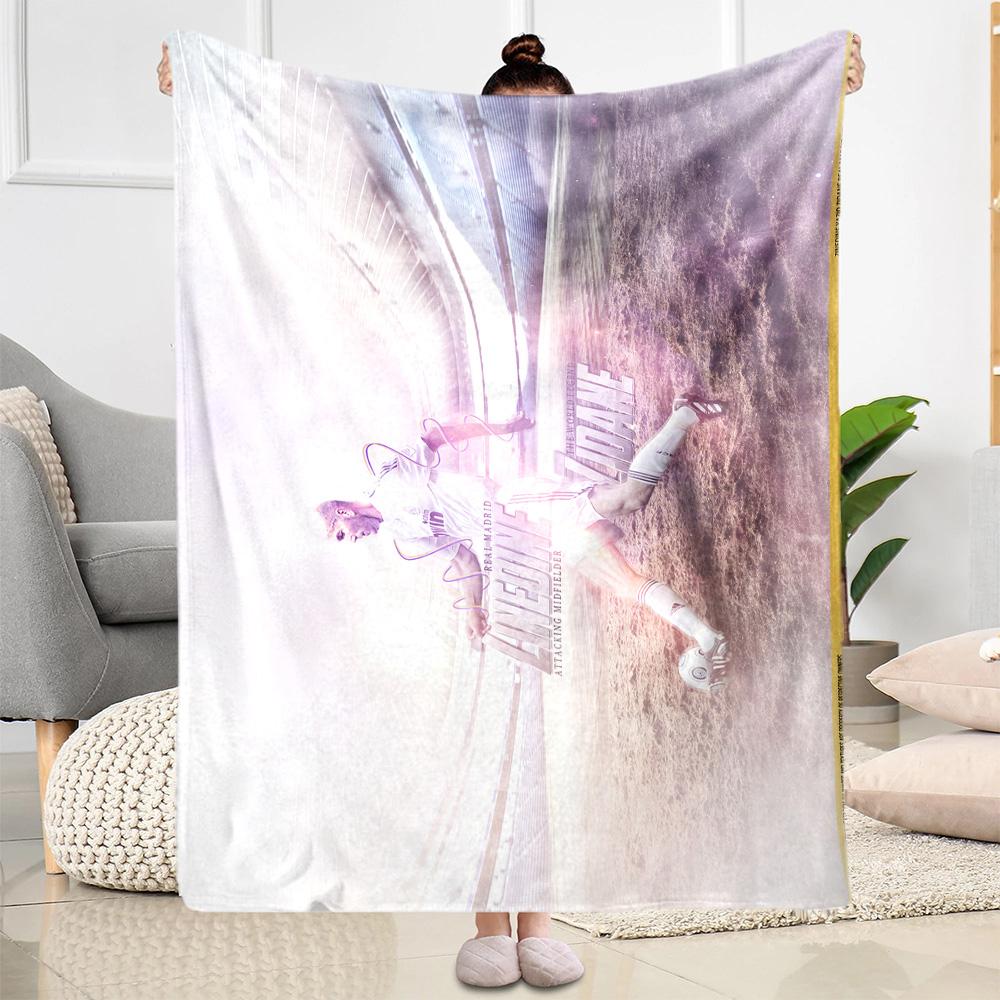 Football Player Yellow Kit Blanket Soft Warm Cozy Great for Couch Seaside Chair All-Season Use Digital Print Suitable for Gifting Relatives and Friend
