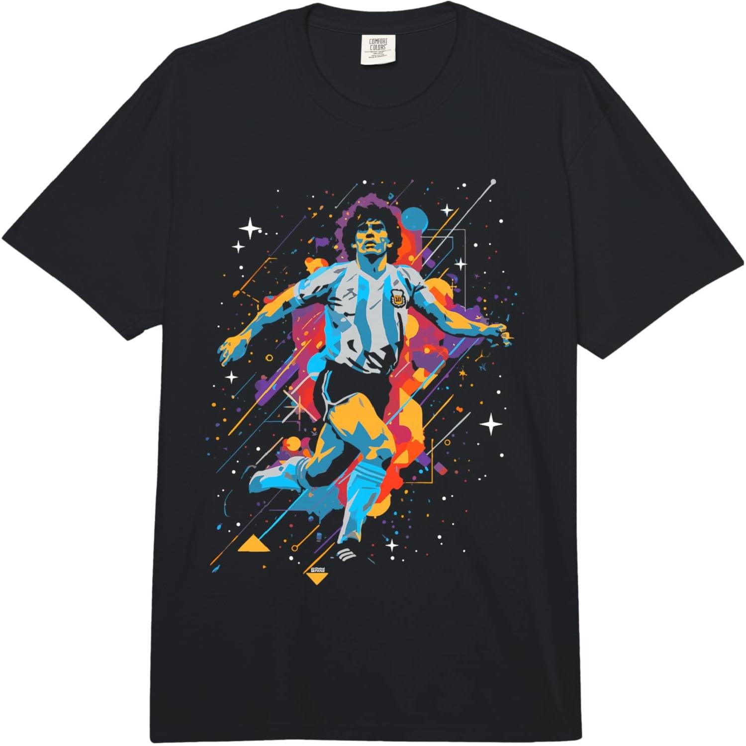 Diego Maradona Cosmic Football Legend Artistic Space Comfort Colors Adult Heavyweight T-Shirt S разноцветный