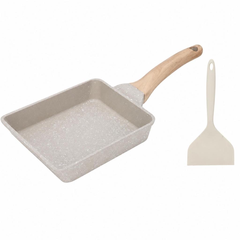 Padella Giapponese per Uova Arrotolate con Distribuzione Uniforme del Calore Rettangolare Frittura Arrotolata Non