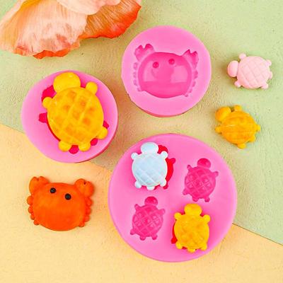 Cute Turtle Crab Shaped Silicone Mold Fondant Chocolate Mould Diy Cake Dessert Mould Homes Kitchen Baking Diy Supplies