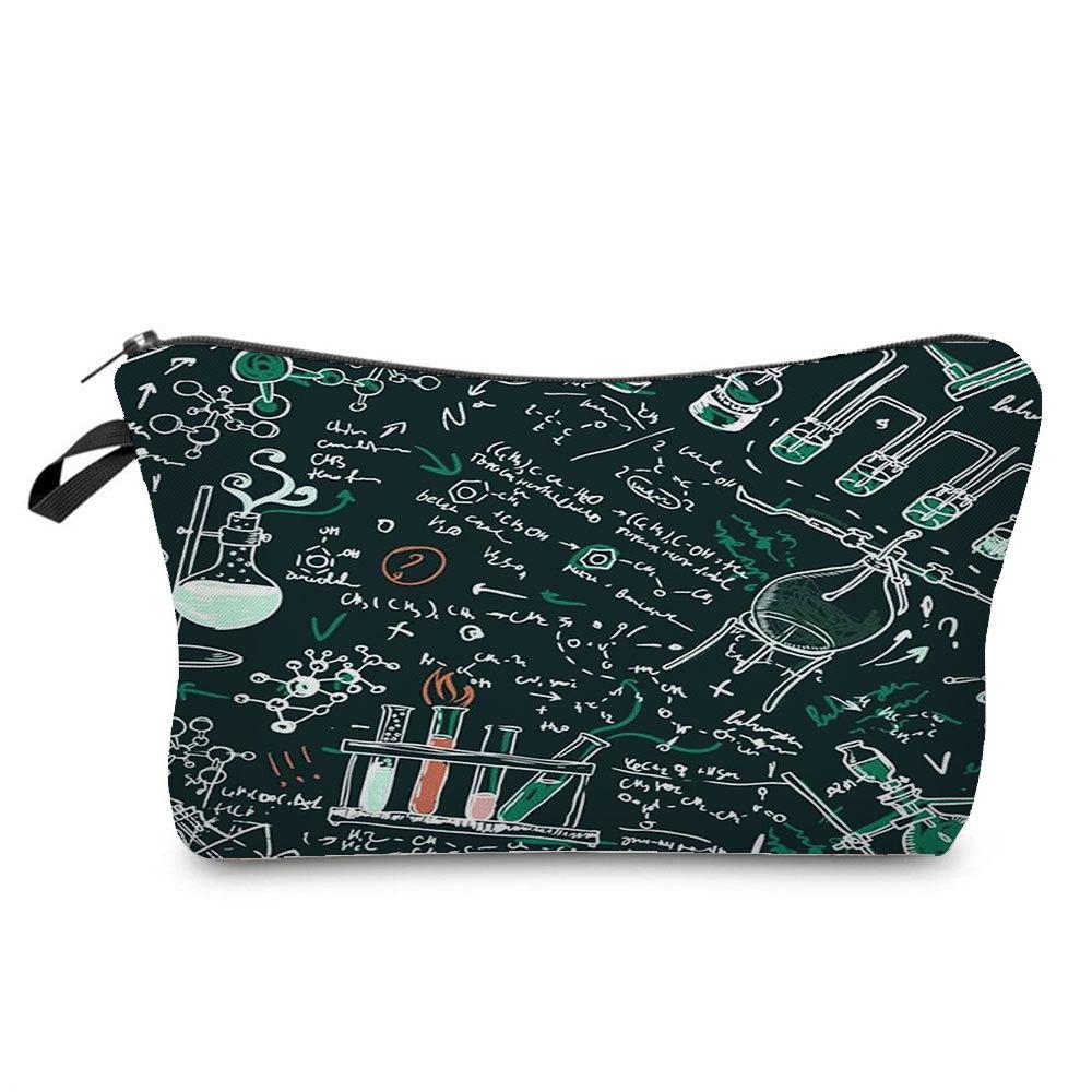 Women Chemical Physics Formulas Print Cosmetic Bag Toiletries Organize Travel Storage Case 6768