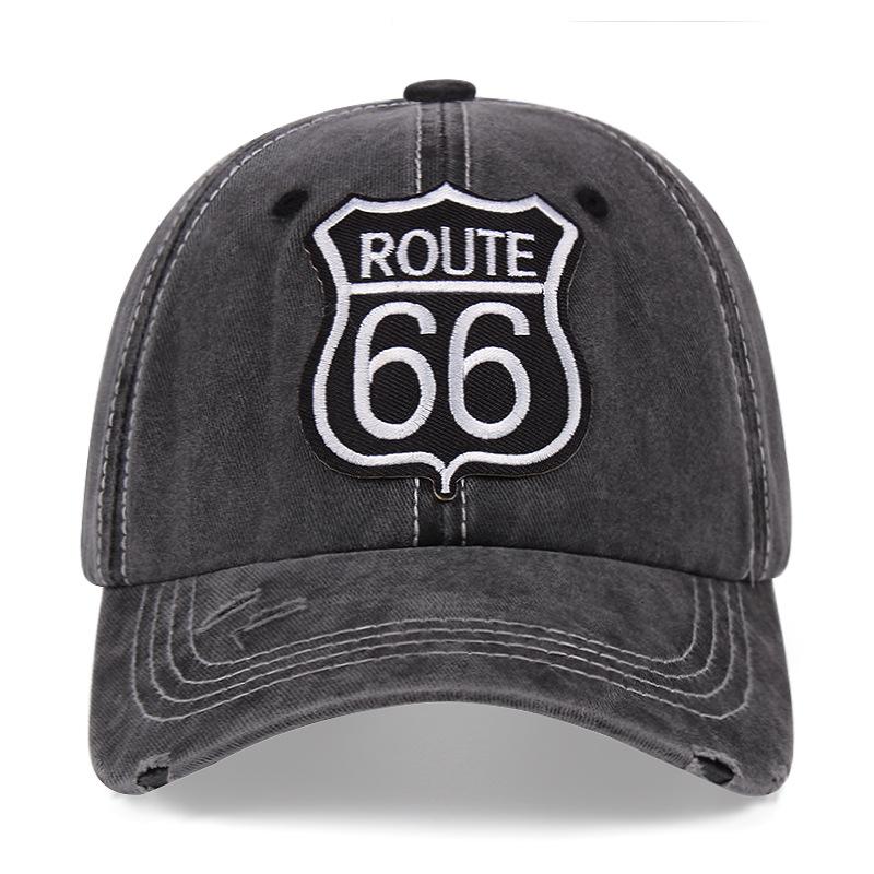 New embroidered 66 mesh baseball cap fashionable men s and women s peaked cap чёрный