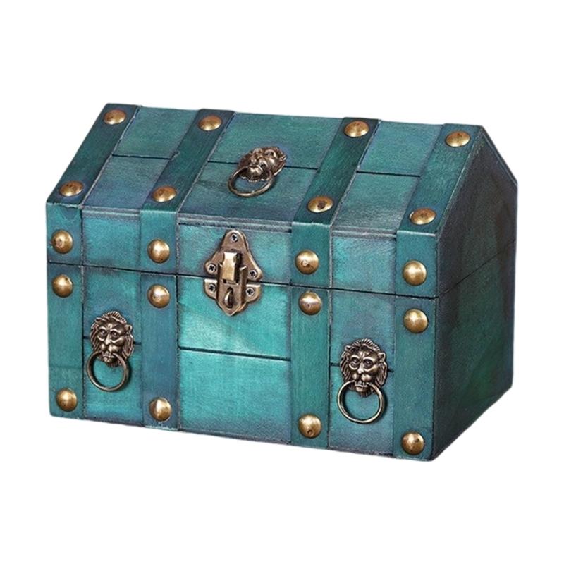 

Wood Jewelry Chest With Metal Lock For Jewelry Storage And Rustics Home Decoration Accent