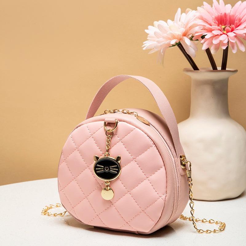 Women's Bag New Trendy Fashion Mini Small Bag Women's Chain Bag One Shoulder Crossbody Small Round Bag Women