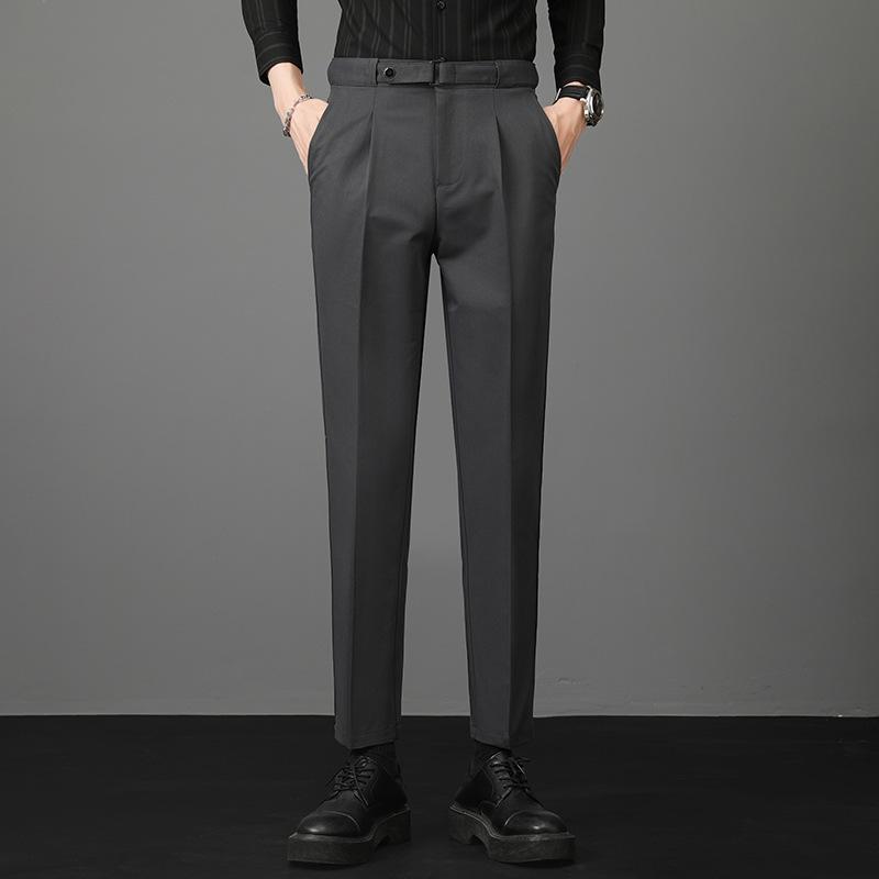 Popular, light luxury belt Neapolitan men's casual small trousers autumn new young men's trousers trousers trousers