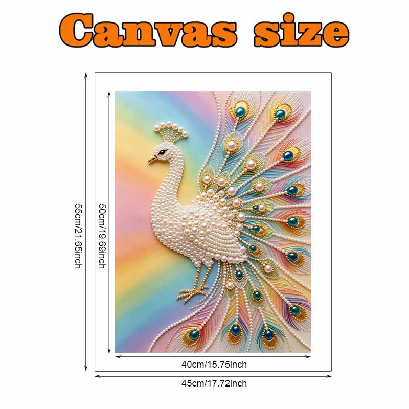 Pearl Art Painting Peacock Home Wall Decor Art Crafts Handmade DIY Adult/Beginner Gift Creative Home Decor Frameless Wall Decoration Art