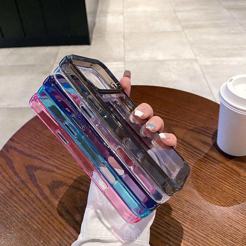 Simple Shockproof Frame Clear Phone Case for For Iphone 11 12 13 14 16 1 17 Pro Max Air 16 Plus Protective Bumper Back Cover Case