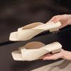 Summer Women High Heels Slippers Square Toe Elegant Sandals 2026 Trend Slippers Open Toe Chunky Dress Shoes Woman Slides Women