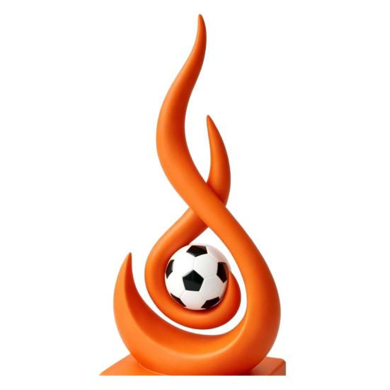 3D Printed Football Table Decoration Resin Flame Soccer Statue Modern S оранжевый