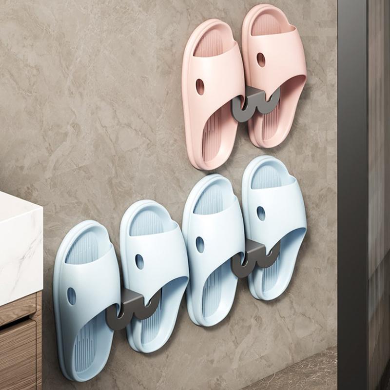 Bathroom Slipper Rack Slippers Hanging Shelf Storage Organizer Multifunctional Toilet Shoes Rack Simple Bathroom Storage Hook