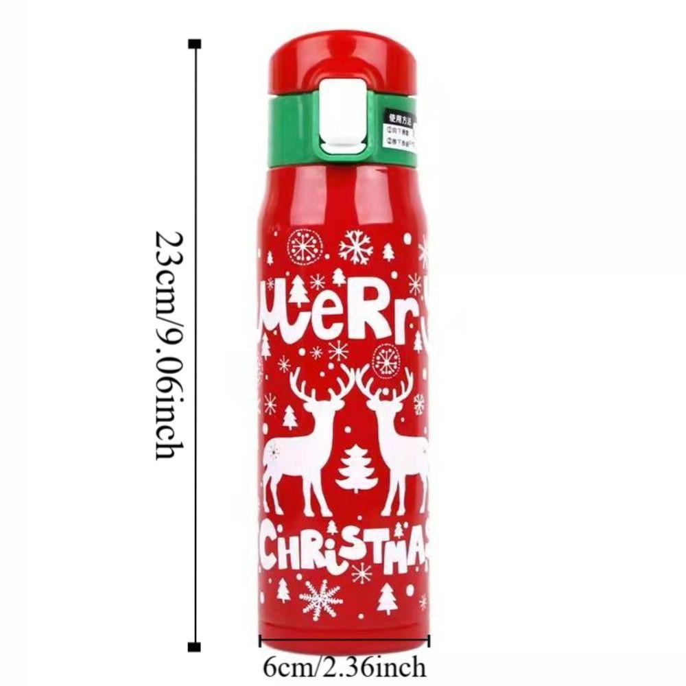 Leakproof Stainless Steel Thermos Cup Portable Christmas Water Bottle Office