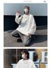 Autumn Men's Hole-Knit Sweater: New Lazy Style Pullover in Black or White