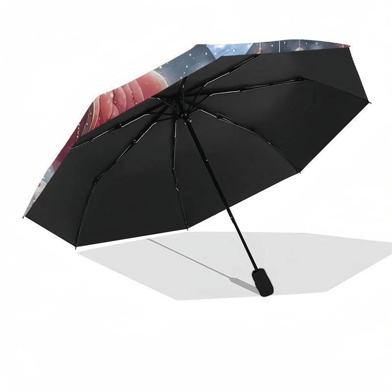 1pc Christmas Santa Claus Outdoor Umbrella, Auto Open Close, Foldable Design, 8-Rib Iron Frame, Festive Gift for Fans, Travelers, Daily Use.N001