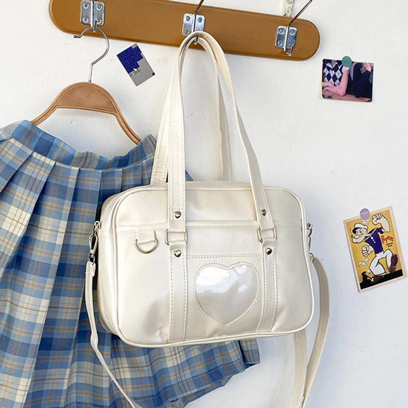 Japoniškas JK uniformos krepšys, krepšys per petį, kurjerių krepšys, studento krepšys, meilės elementas, PU moteriškas krepšys