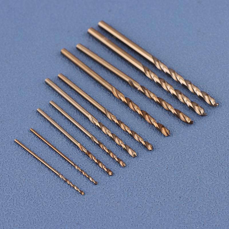 10Pcs/Set Hss M35 Cobalt Drill Bits 1-3Mm For Metal/Stainless Steel - High-Speed Steel Cobalt Coated Drill Bits With Enhanced