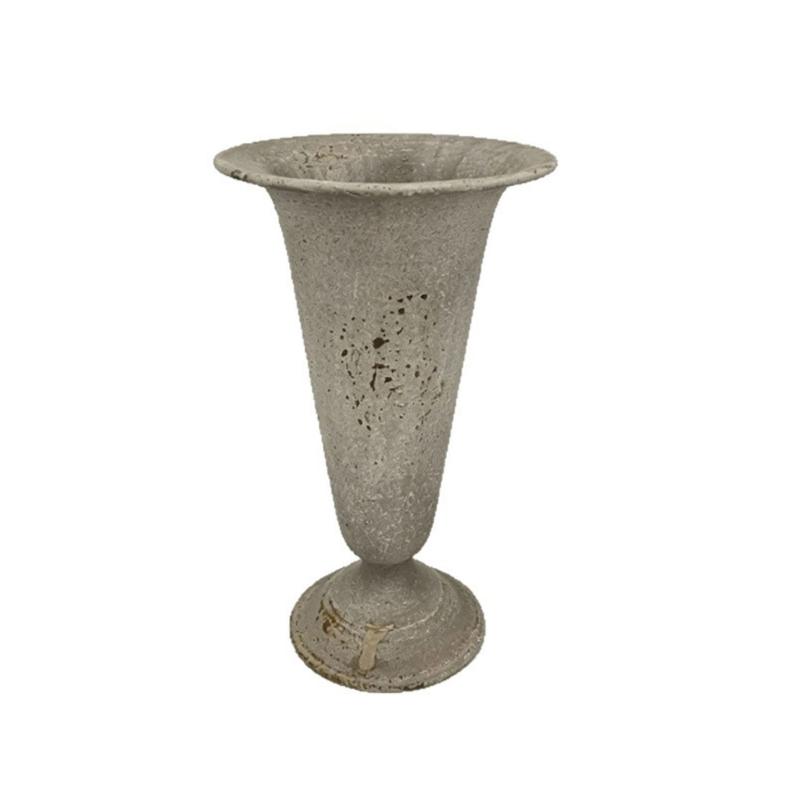 Flared Opening Antique Metal Vases for Dried Flower, Distressed Accent Decorative Tall Urn Vases for Coffee Tables, Shelves and Mantels Decors