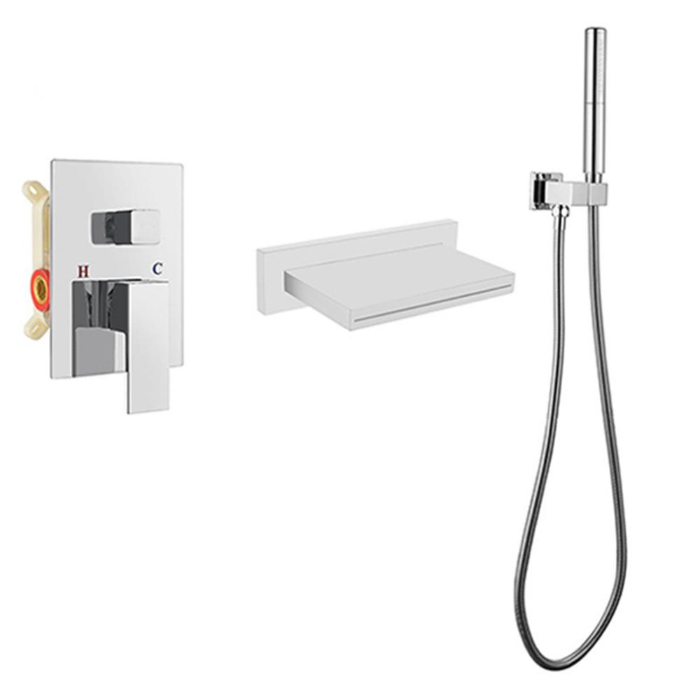 Brushed  Gold Bathroom Bathtub Mixer Set Hot and Cold Brushed Gold Bath Shower Faucet Wall Mounted Bathtub Shower Faucet Set