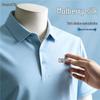 Short Sleeve Mulberry Silk Polo Shirt with Embroidered Lapel - Ideal for Business and Workwear.