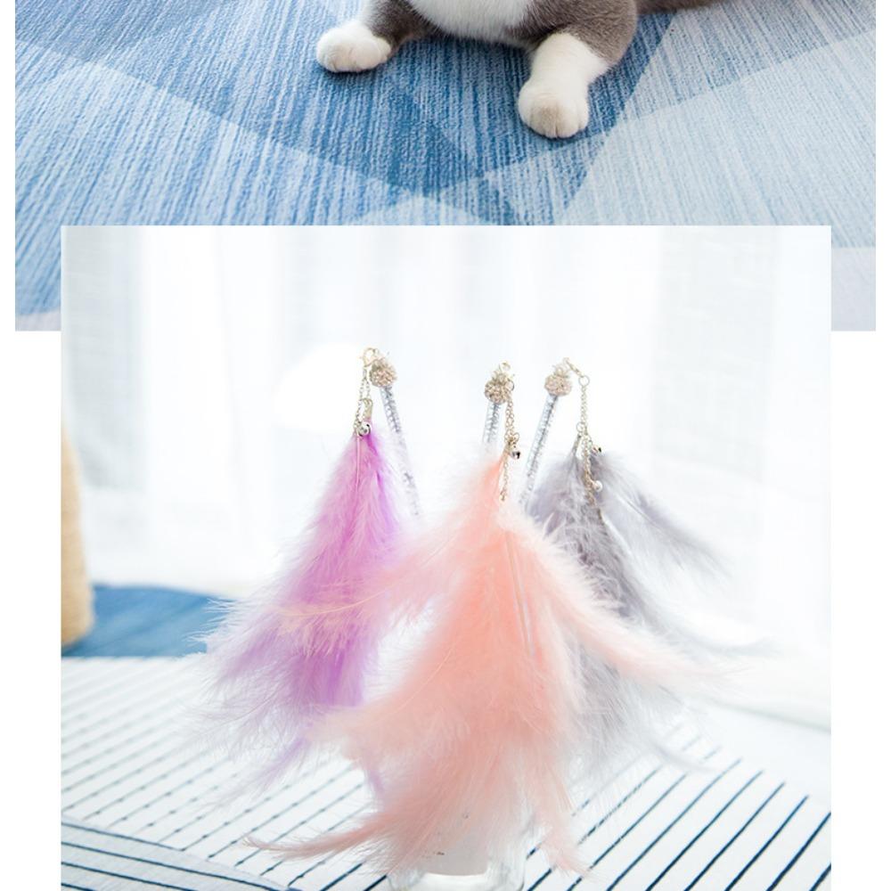 

Дразнилка для кошек ручной работы с большим пером и колокольчиком, дразнилка для кошек, игрушка для молодых кошек и домашних кошек, волшебная палочка-дразнилка для кошек 50CM