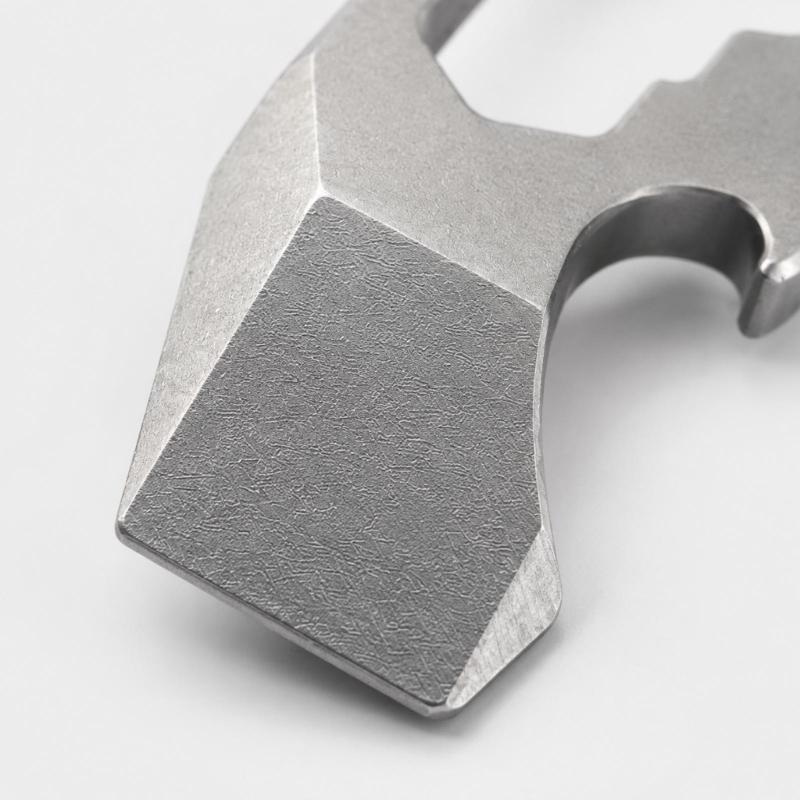 Key Holder Tool for Packages and Drink Bottles with a Single Metal Body and Carry Hole for Everyday Use on Key Hardware, a Pack, or a Belt