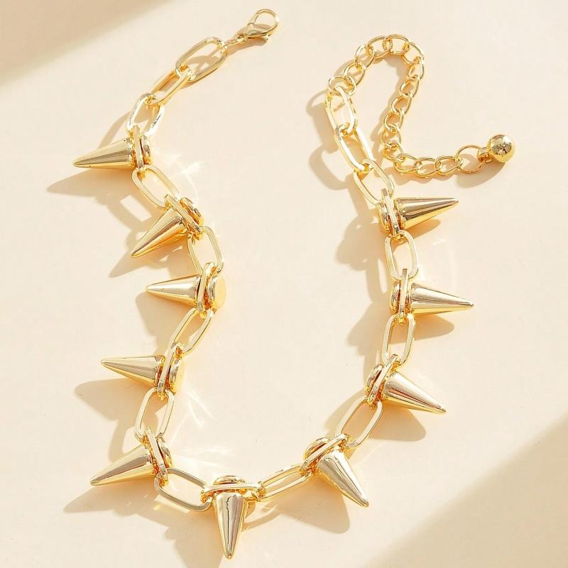 Punk Gothic Studded Rivet Spikes Necklace Vintage Hip Hop Necklace For Party Birthday Valentine's Day Lovers Gifts