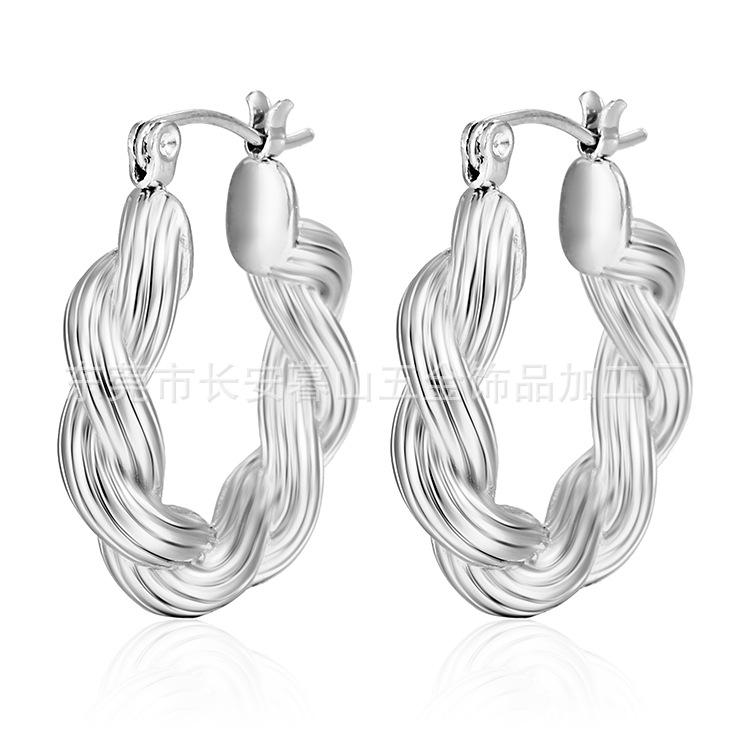 

Twist Twist Line Earrings, Simple Light Luxury Earrings, The Same Cast Earrings 18k Gold Spot 18K