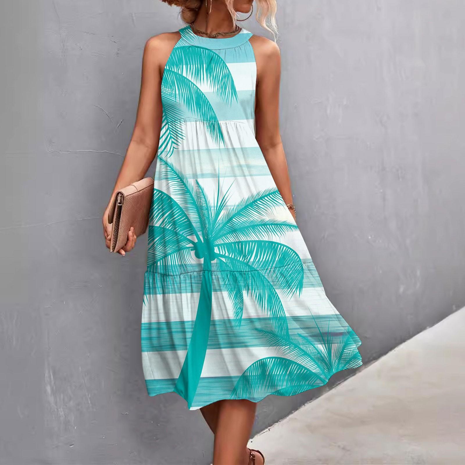 

Женские летние свободные повседневные пляжные платья без рукавов с однотонным принтом и висячим вырезом XXXXL