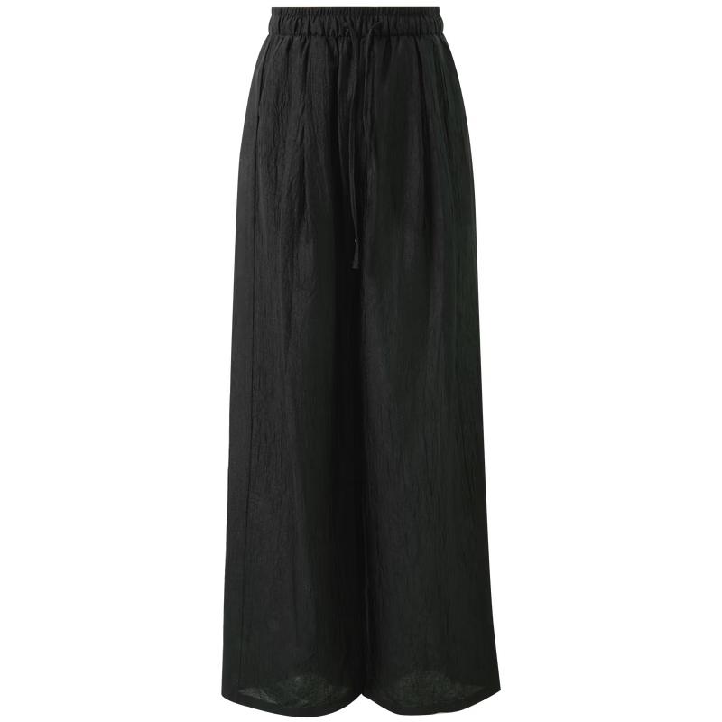 Sancai Women's High-Waist Acetate Wide-Leg Pants